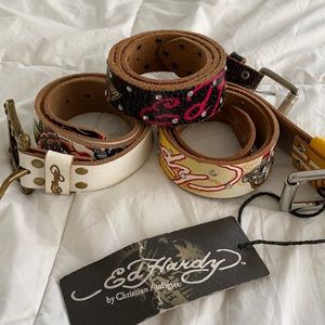 Trio of Ed Hardy belts